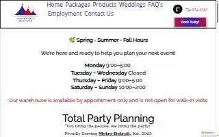 Total Party Planning of Southgate website