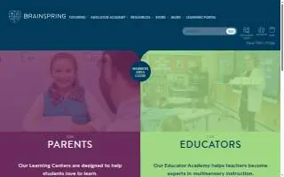 Brainspring Learning Center - St. Clair Shores website