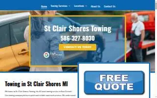 St Clair Shores Towing website