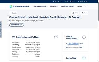 Corewell Health Lakeland Hospitals Cardiothoracic - St. Joseph