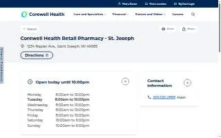 Corewell Health Retail Pharmacy - St. Joseph website