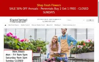 Crystal Springs Florist website