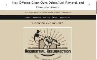 Residential Resurrection, LLC website