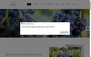 Social Vines Vineyard & Winery website