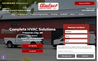 Comfort Heating Inc website