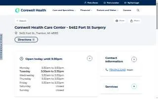 Corewell Health Care Center - 5452 Fort St Surgery website