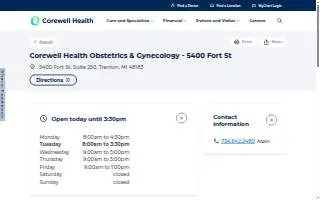 Corewell Health Obstetrics & Gynecology - 5400 Fort St of Trenton website