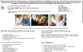 Loving Care Home Care website