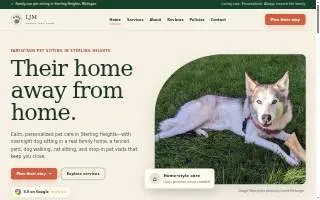 LJM Family Pet Care (Boarding, Walking, etc.) of Troy website