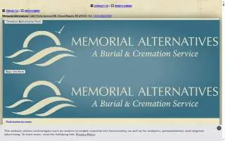 Memorial Alternatives Burial and Cremations website