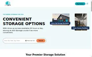 AXS Storage Warren website
