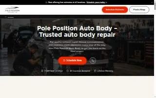 Pole Position Auto Body website