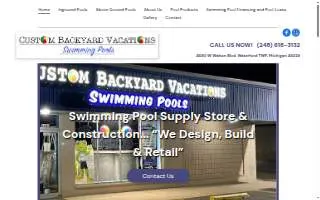 Custom Backyard Vacations website