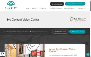 Eye Contact Vision Center website