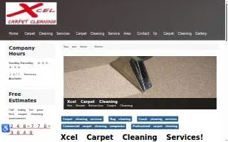 Xcel Carpet Cleaning website