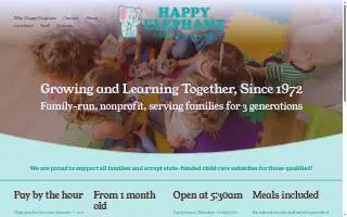 Happy Elephant Child Care of Waverly website
