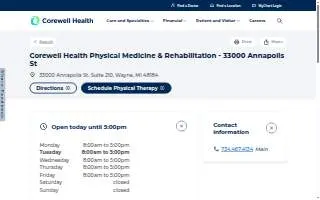 Corewell Health Physical Medicine & Rehabilitation - 33000 Annapolis St website