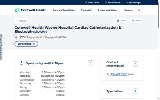 Corewell Health Wayne Hospital Cardiac Catheterization & Electrophysiology