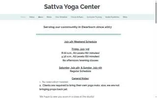 Sattva Yoga Center website