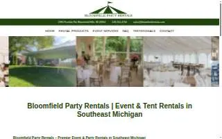 Bloomfield Party Rentals of West Bloomfield website