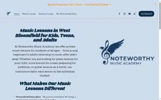 Noteworthy Music Academy website