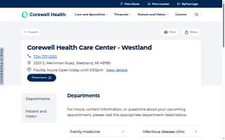 Corewell Health Care Center - Westland