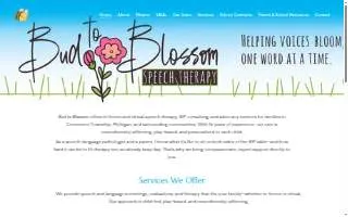 Bud to Blossom Speech Therapy website