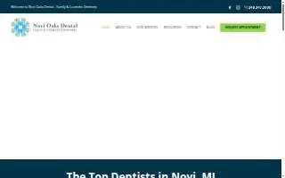 Novi Oaks Dental website