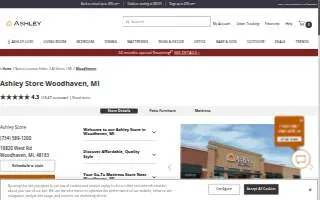 Ashley Store of Woodhaven website