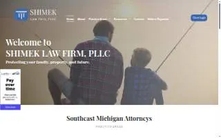 Shimek Law Firm, PLLC of Woodhaven website