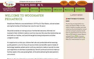 Woodhaven Pediatrics website