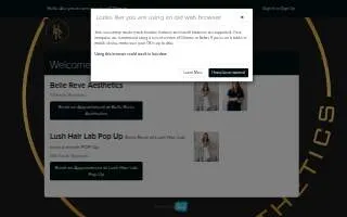 Belle Reve Aesthetics website