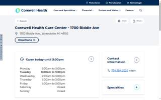 Corewell Health Care Center - 1700 Biddle Ave