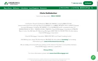 Chris DeRuischer - Churchill Mortgage, NMLS 1025953