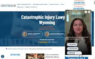 Christensen Law - Personal Injury Attorney of Wyoming website