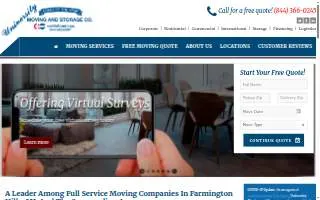 University Moving and Storage of Wyoming website