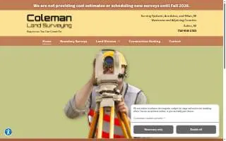Coleman Land Surveying of Ypsilanti website