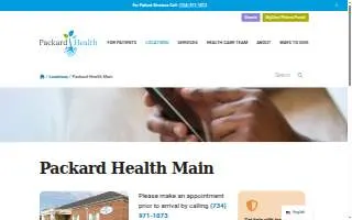 Packard Health Ypsilanti website