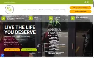 Anoka Family Wellness website