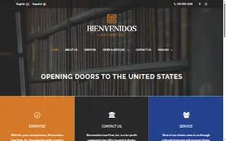 Bienvenidos Law Firm of Anoka website