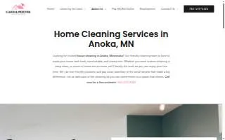 Clean & Pristine Home Cleaning Services of Anoka website