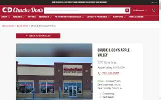 Chuck & Don's Pet Food & Supplies of Apple Valley website