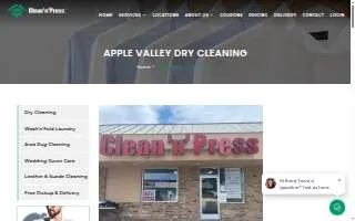 Clean'n'Press Dry Cleaning, Laundry & Linen of Apple Valley website