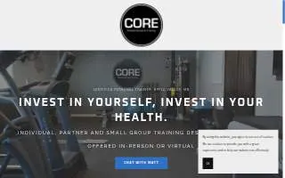 CORE Fitness Camps & Training website