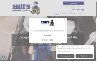 Hill's Plumbing & Heating, Inc. website