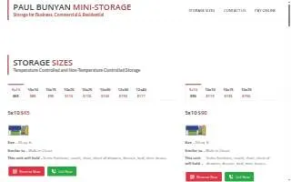 Paul Bunyan Mini Storage website