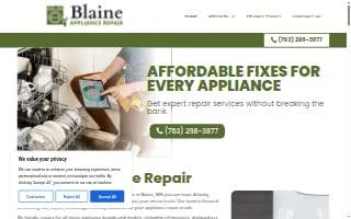Appliance Repair Blaine specialist website