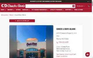 Chuck & Don's Pet Food & Supplies of Blaine website