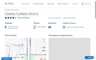 Classic Collision of Blaine website