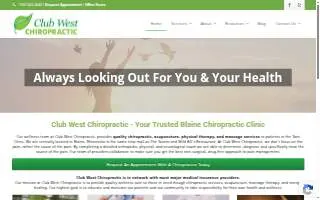 Club West Chiropractic Acupuncture website